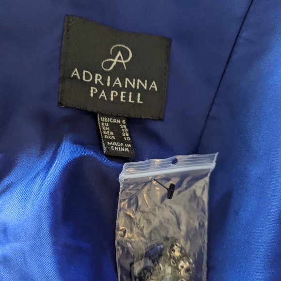 Adrianna Papell Beaded Neck Mikado Fit Flare Dress - Picture 5 of 6